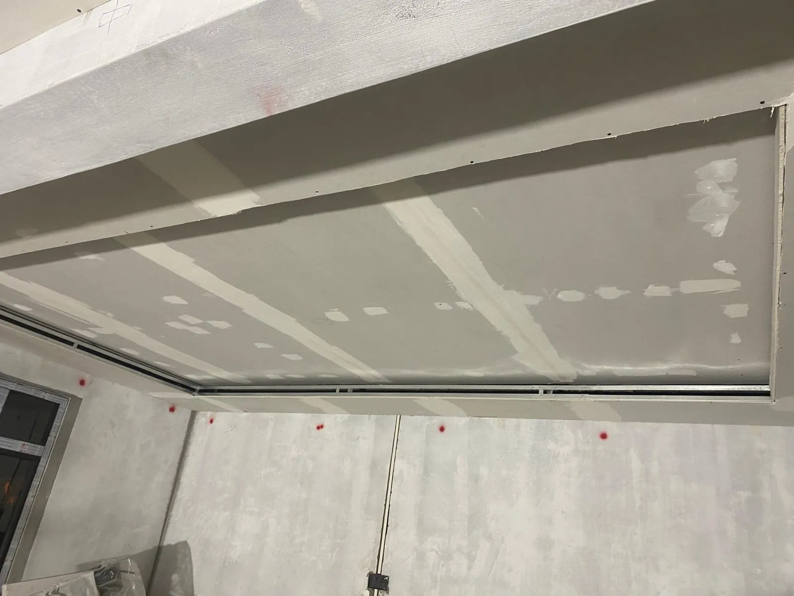 Ceiling boards installed during fit-out