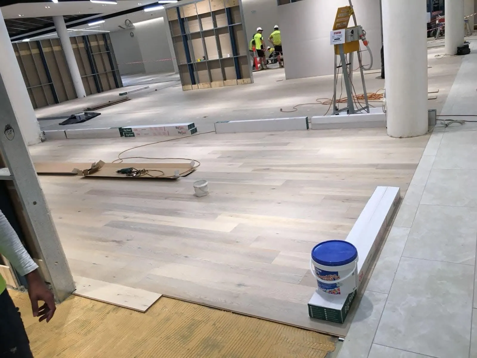 Flooring progress in commercial space